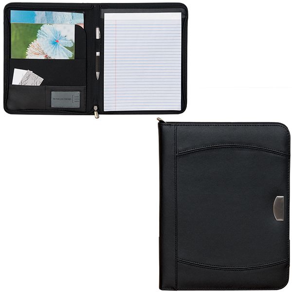 Black Zippered Notebook Portfolio